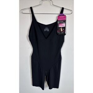 Maidenform Cool Comfort Black Open Bust Body Shaper 2XL Adj Straps Smoothing